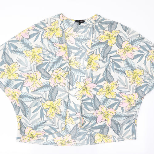 New Look Womens Ivory Floral  Jacket  Size 10  - Batwing Sleeve