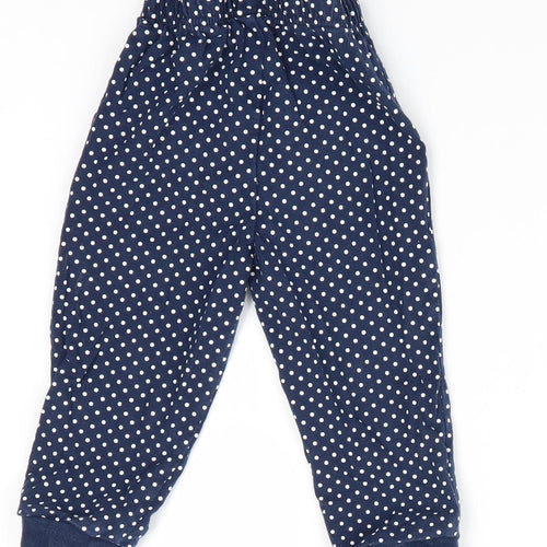 BHS Girls Blue Polka Dot   Pyjama Pants Size 12-18 Months
