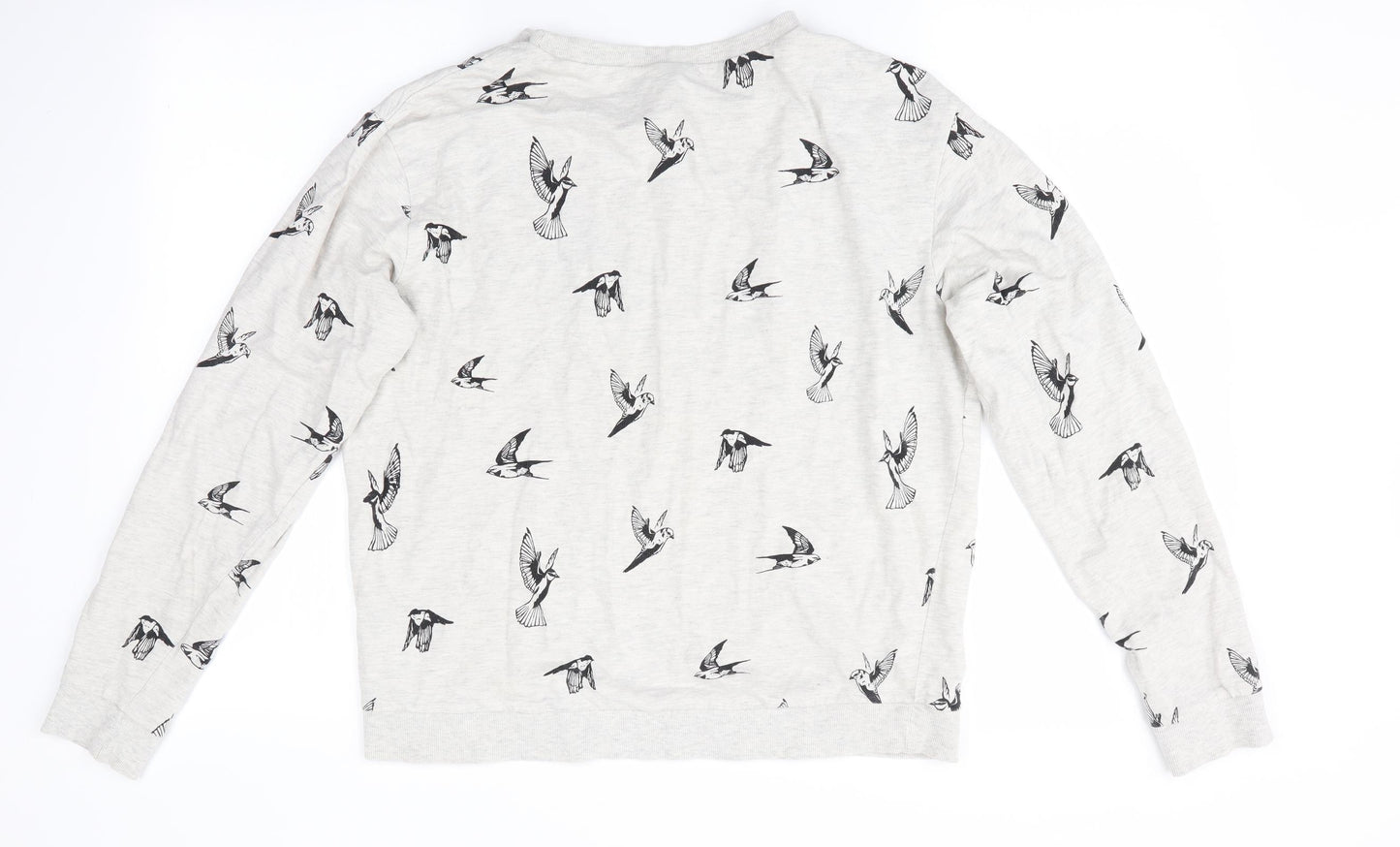 Divided Womens Grey Animal Print   Pyjama Top Size 14  - Bird Print