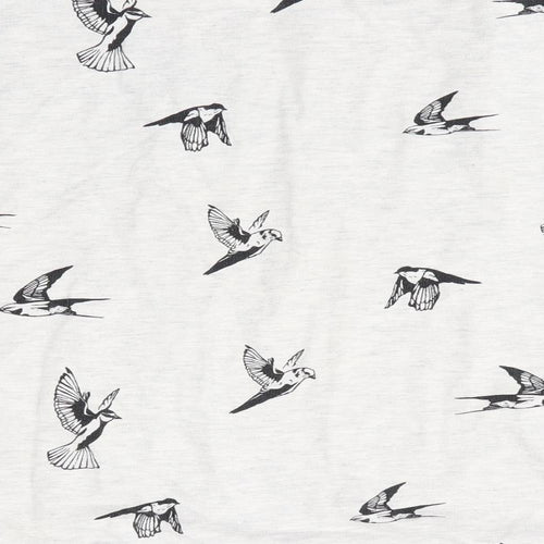 Divided Womens Grey Animal Print   Pyjama Top Size 14  - Bird Print