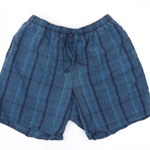 Preworn Mens Blue Check   Sleep Shorts