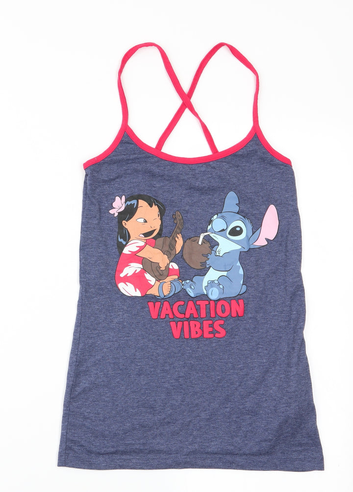 Love To Lounge Womens Blue Solid Cami Pyjama Top Size 4 - Vacation Vibes