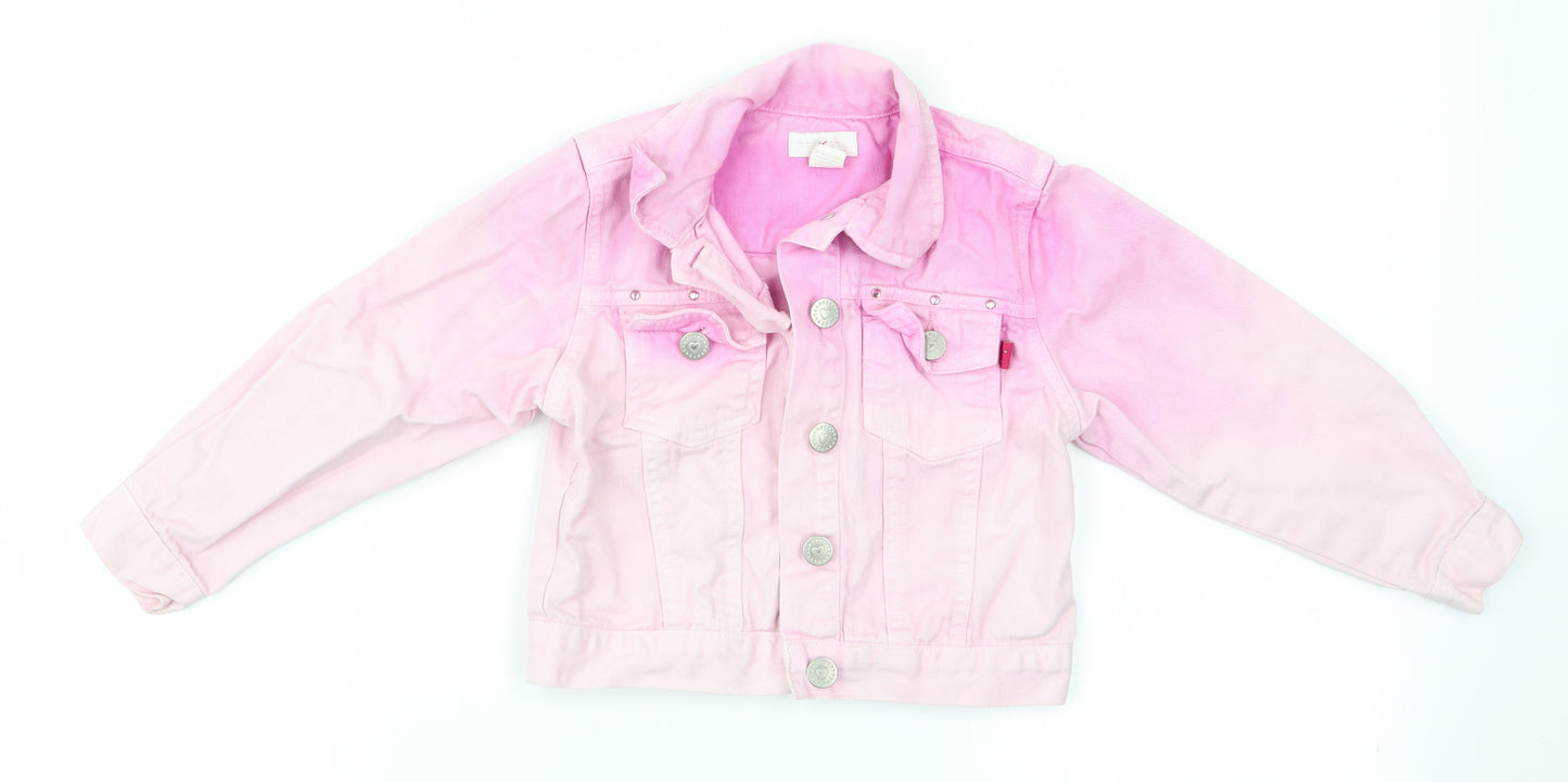 Heaveniy Girls Pink   Jacket Coat Size 3-4 Years  - Pink Denim Jacket