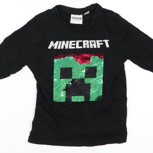 Minecraft Boys Black   Basic T-Shirt Size 7-8 Years  - Minecraft