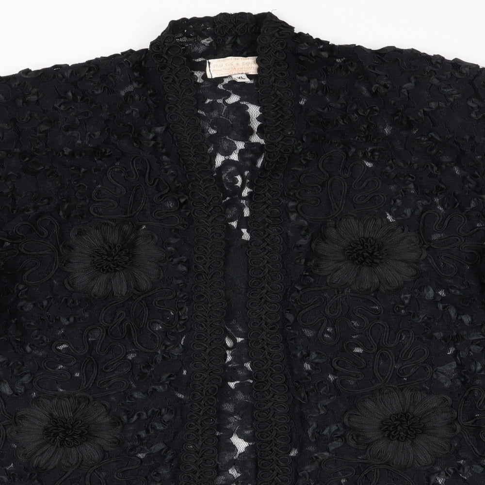 The Silk & Saphires Womens Black Floral  Jacket  Size XL  - Heavy Lace Jacket