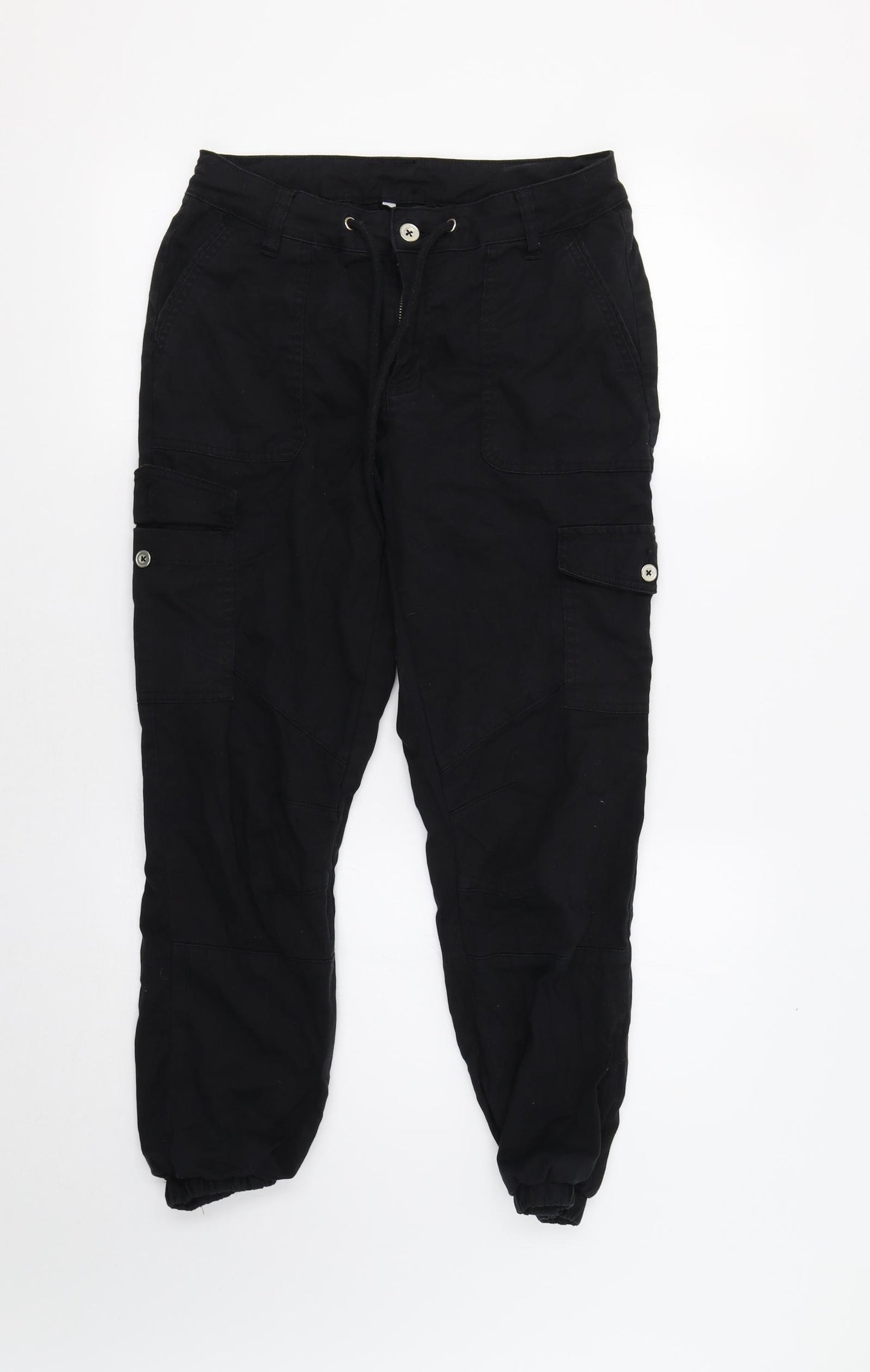 Very Womens Black   Cargo Trousers Size 10 L27 in