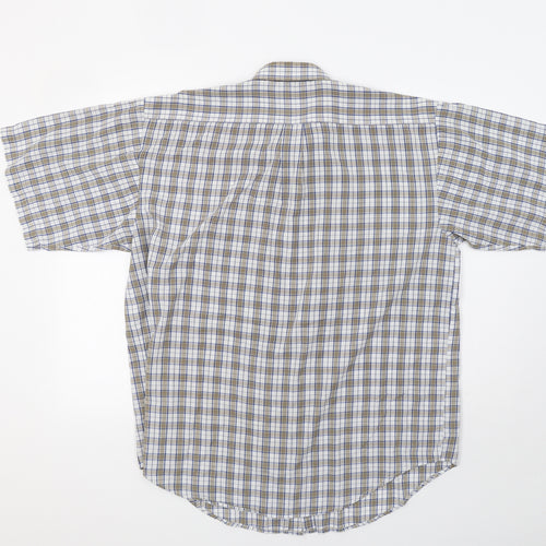 Basic Editions Mens Beige Check   Button-Up Size L