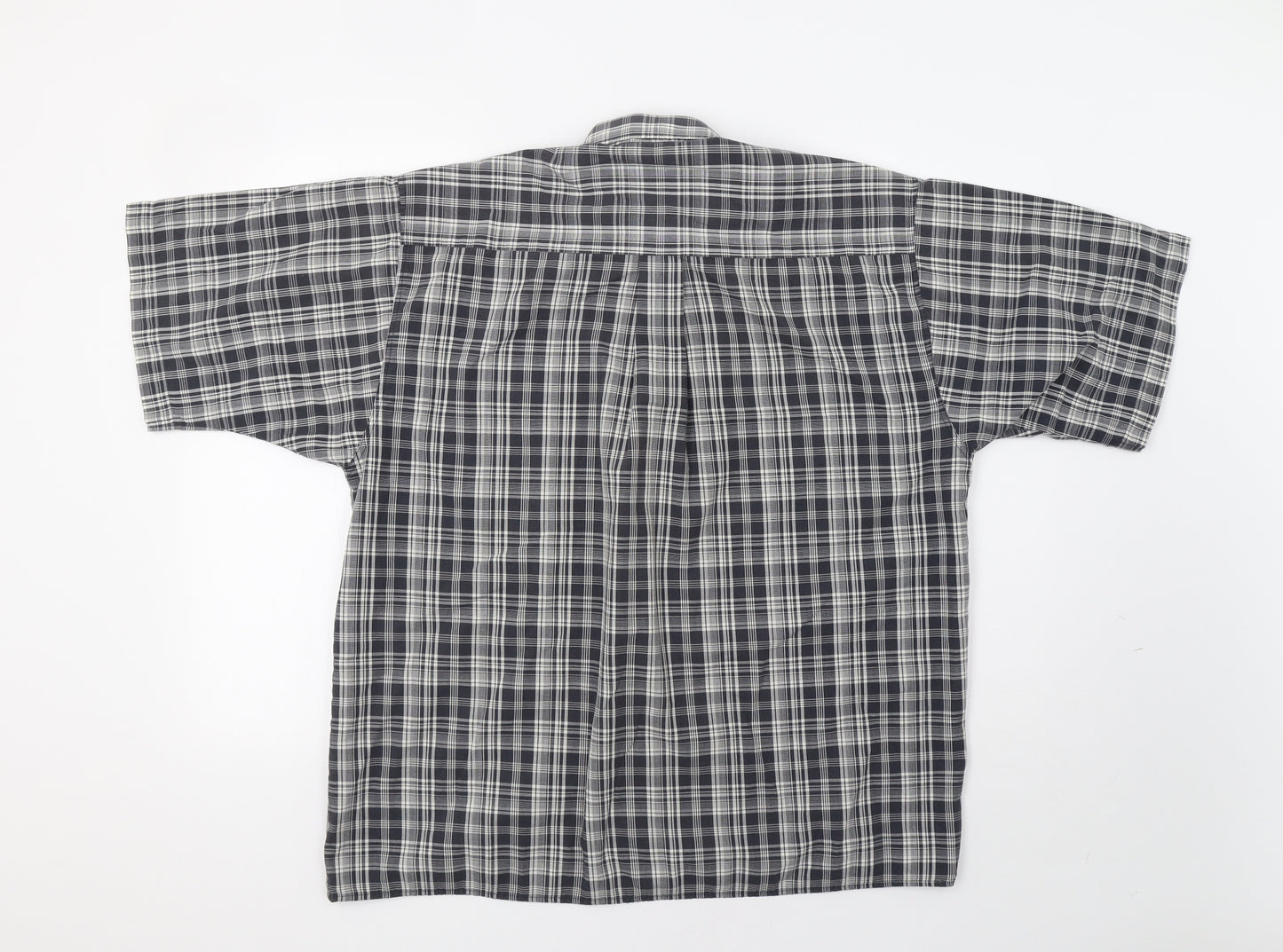 Bar Harbour Mens Grey Check   Button-Up Size L