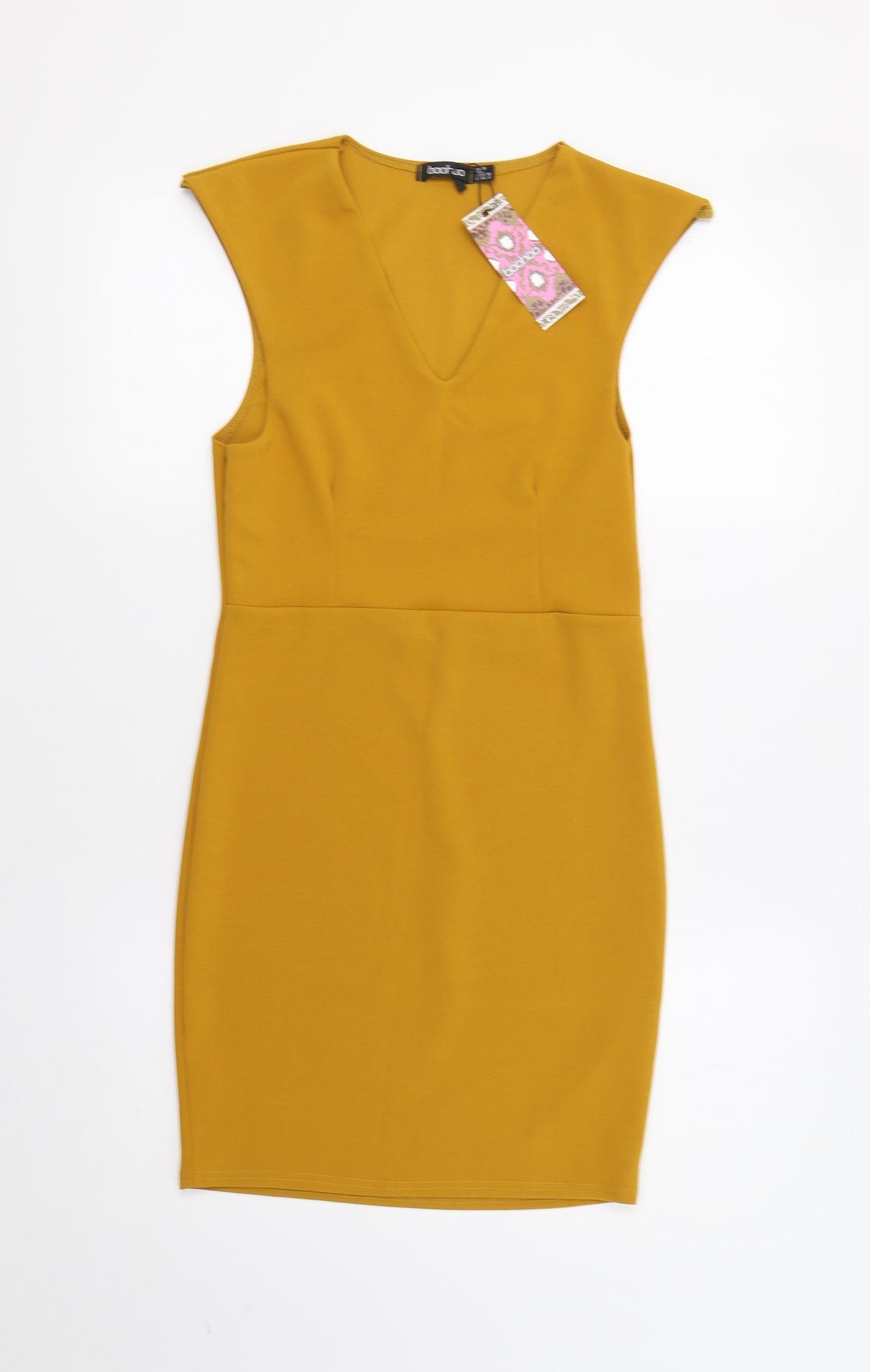 Boohoo Womens Yellow   Bodycon  Size 10