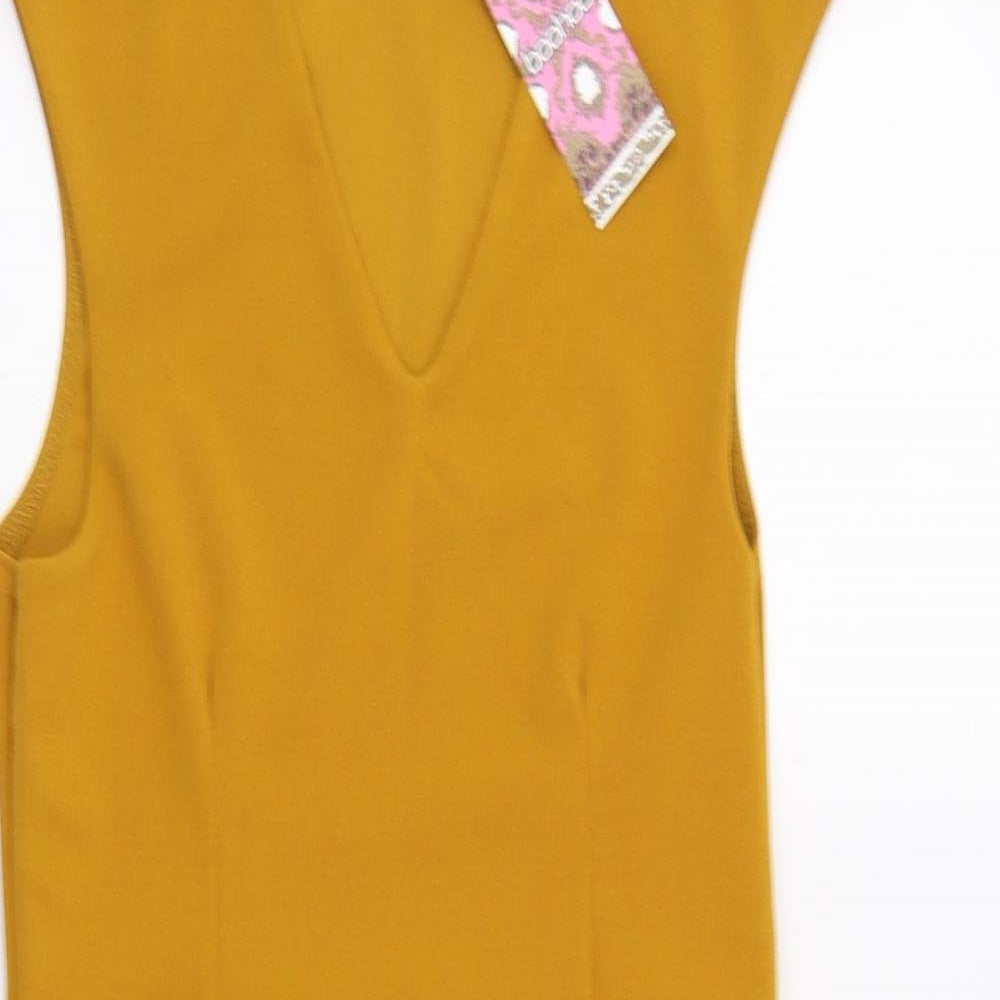 Boohoo Womens Yellow   Bodycon  Size 10