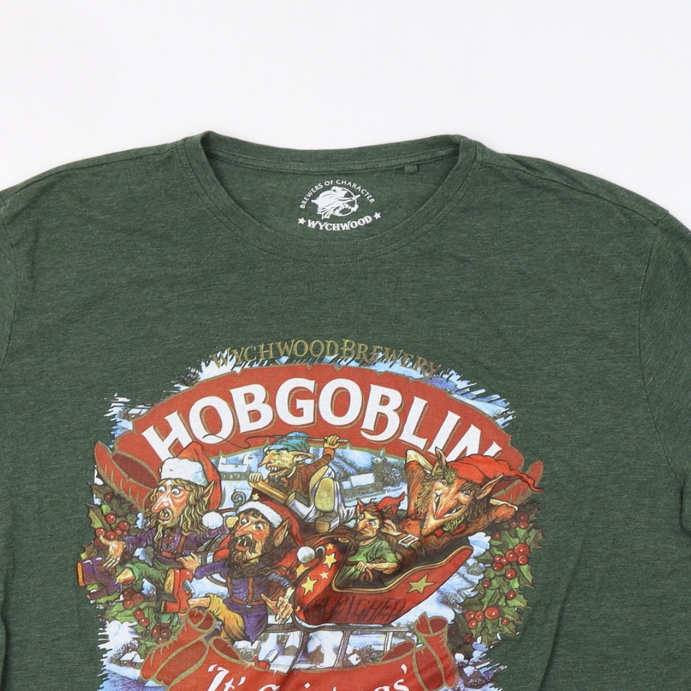 Wychwood Mens Green    T-Shirt Size XL  - Christmas T-Shirt