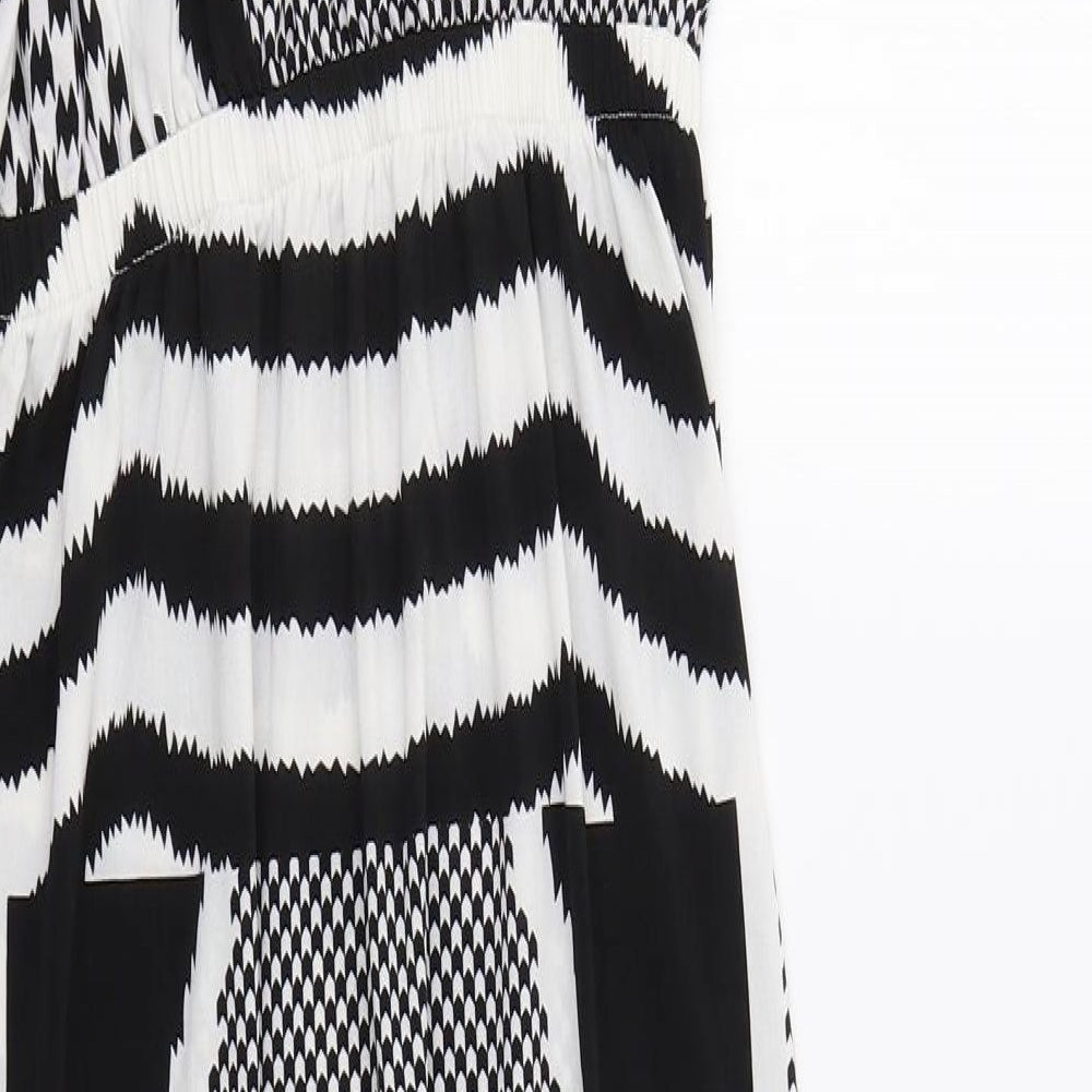 Folia Womens Black Geometric  Maxi  Size 12