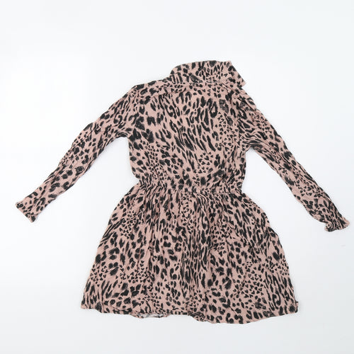 George Girls Pink Animal Print  Shirt Dress  Size 8-9 Years