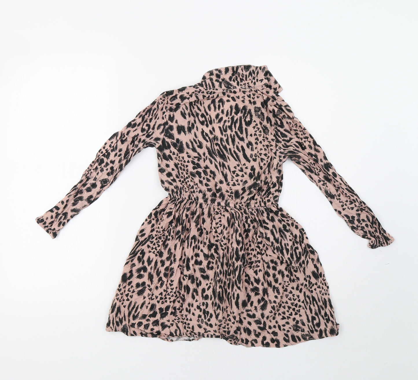 George Girls Pink Animal Print  Shirt Dress  Size 8-9 Years