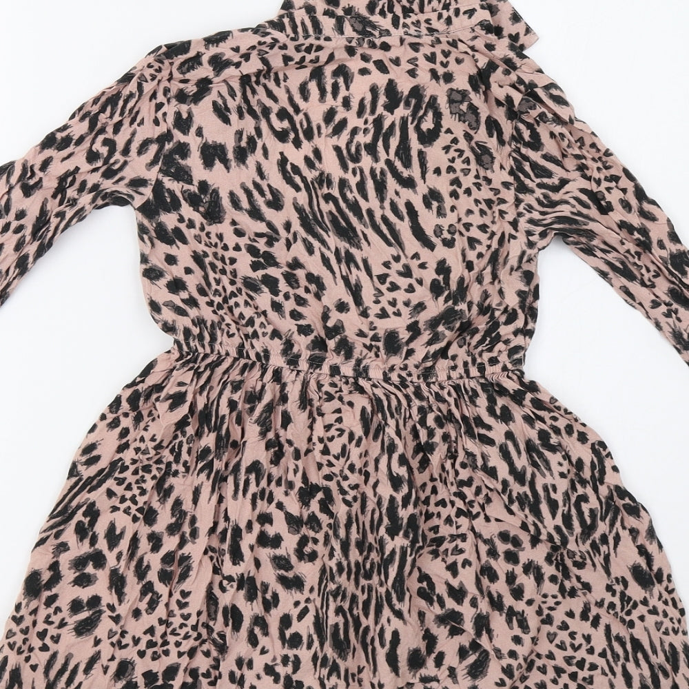 George Girls Pink Animal Print  Shirt Dress  Size 8-9 Years