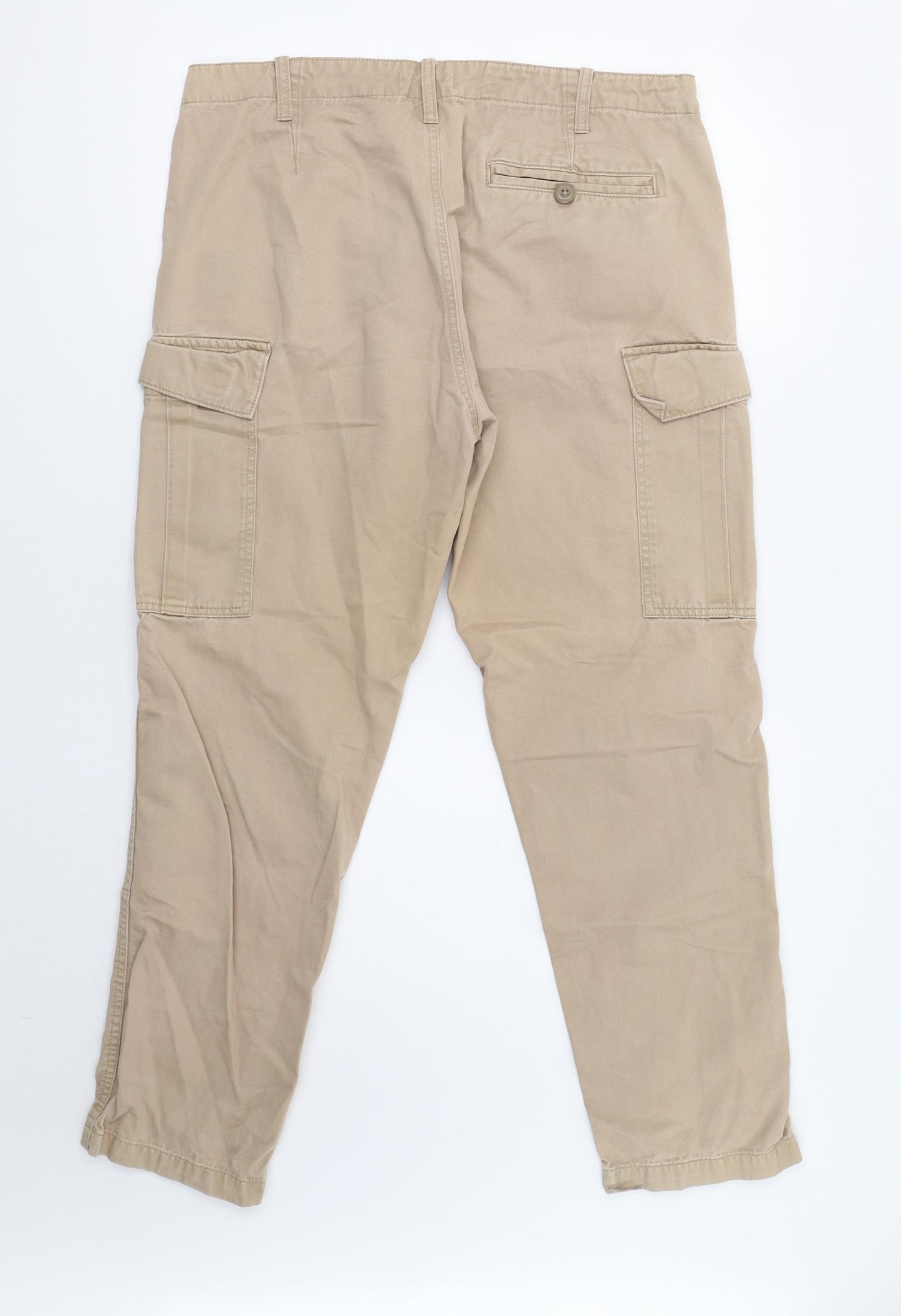 Avenue Mens Beige   Cargo Trousers Size 34 L31 in