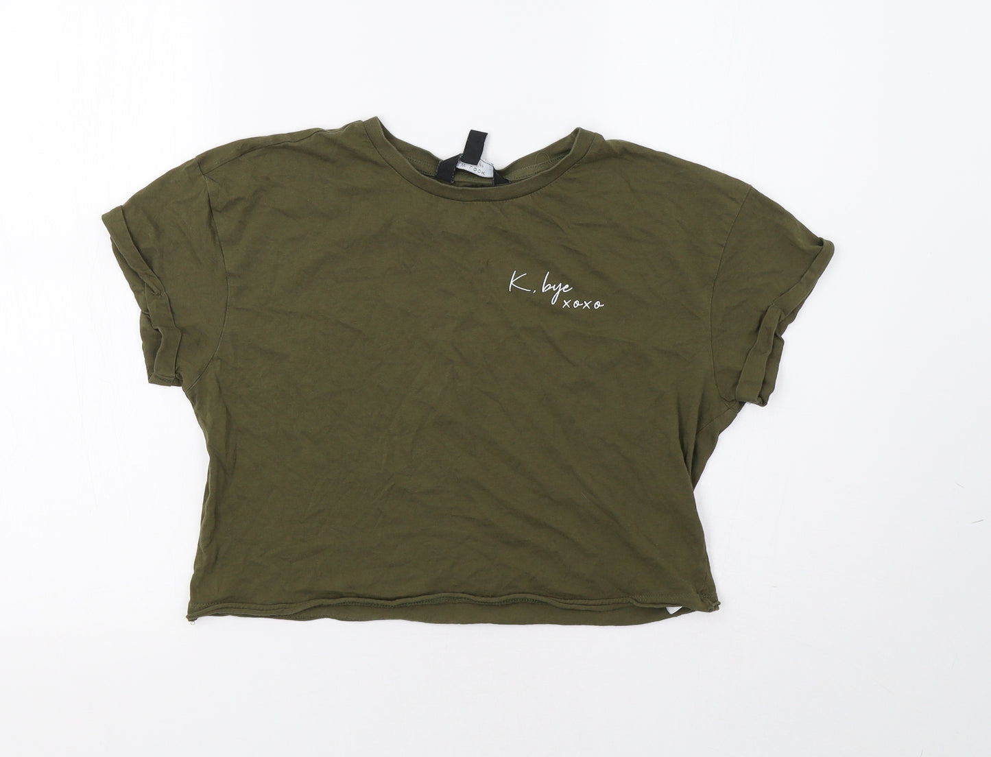 New Look Girls Green   Cropped T-Shirt Size 14 Years
