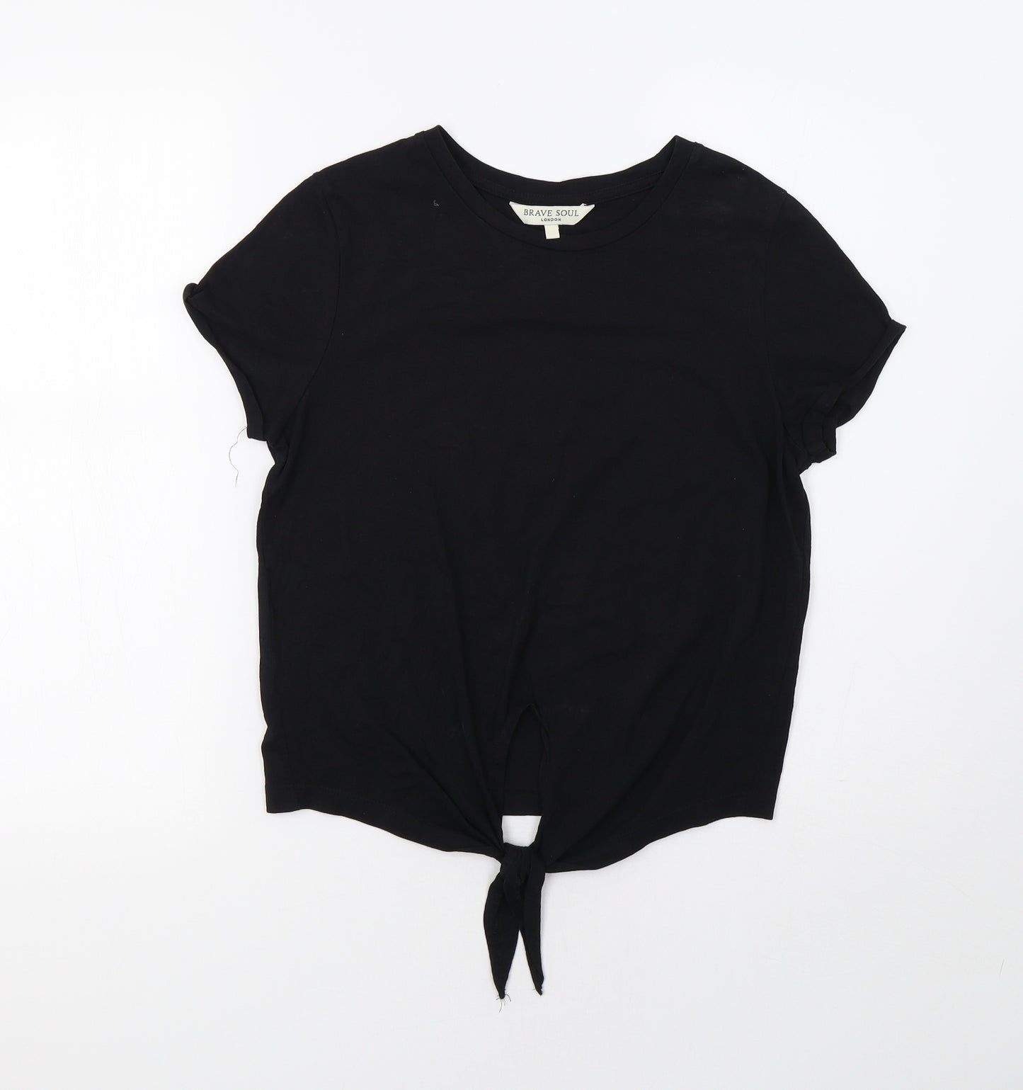 Brave Soul Womens Black   Basic T-Shirt Size S