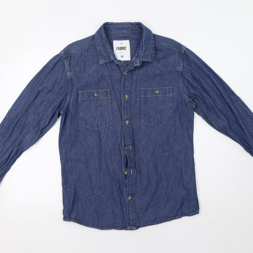 Crafted Mens Blue    Button-Up Size M