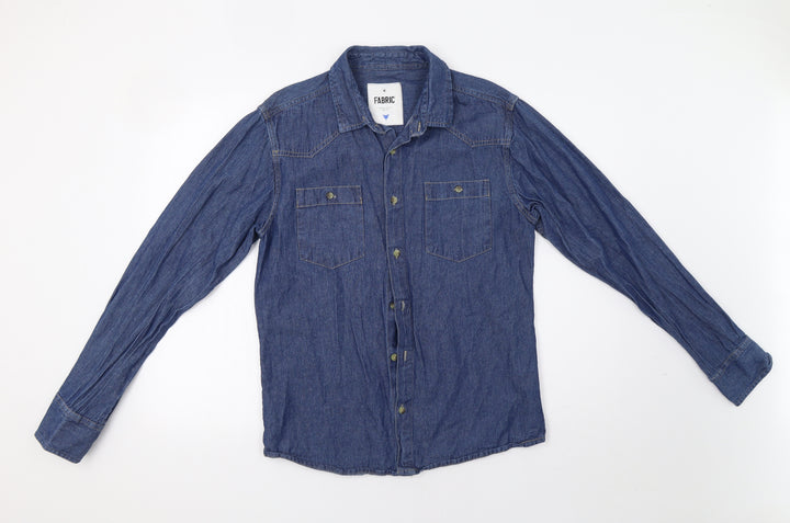 Crafted Mens Blue    Button-Up Size M