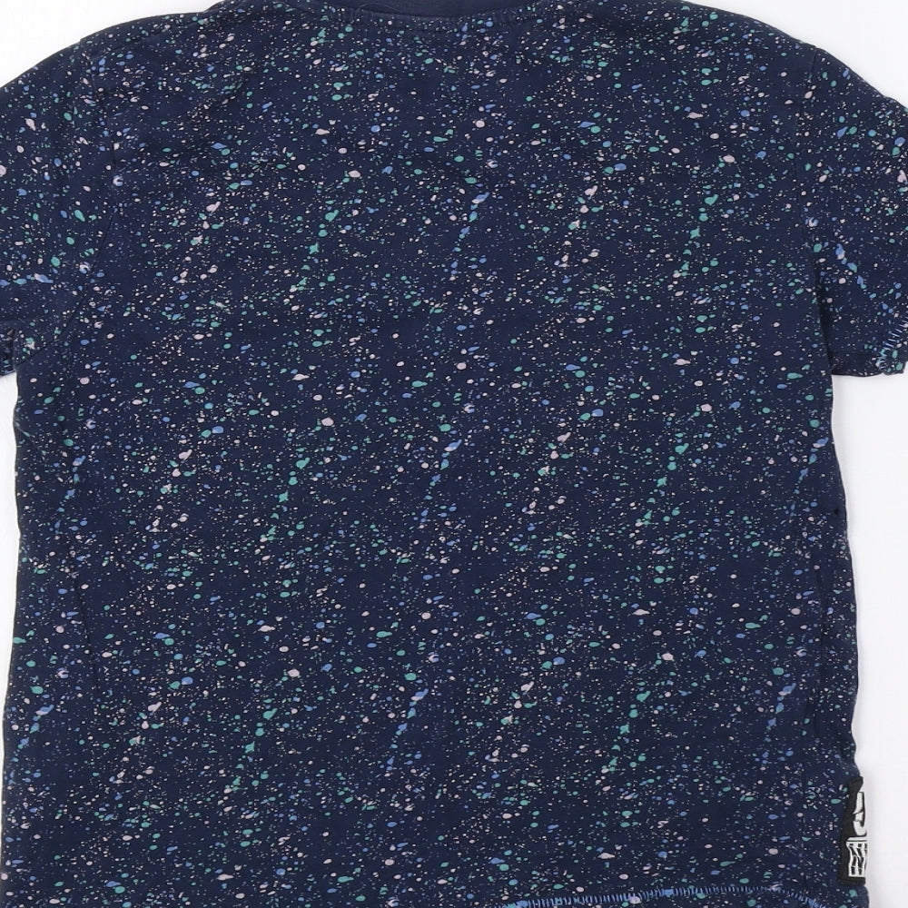 Pep&Co Boys Blue Geometric  Basic T-Shirt Size 10-11 Years