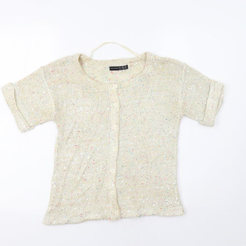 Primark Womens Beige   Pullover Jumper Size 6  - Sequinned