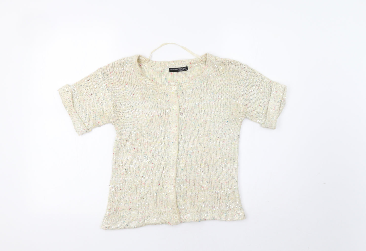 Primark Womens Beige   Pullover Jumper Size 6  - Sequinned