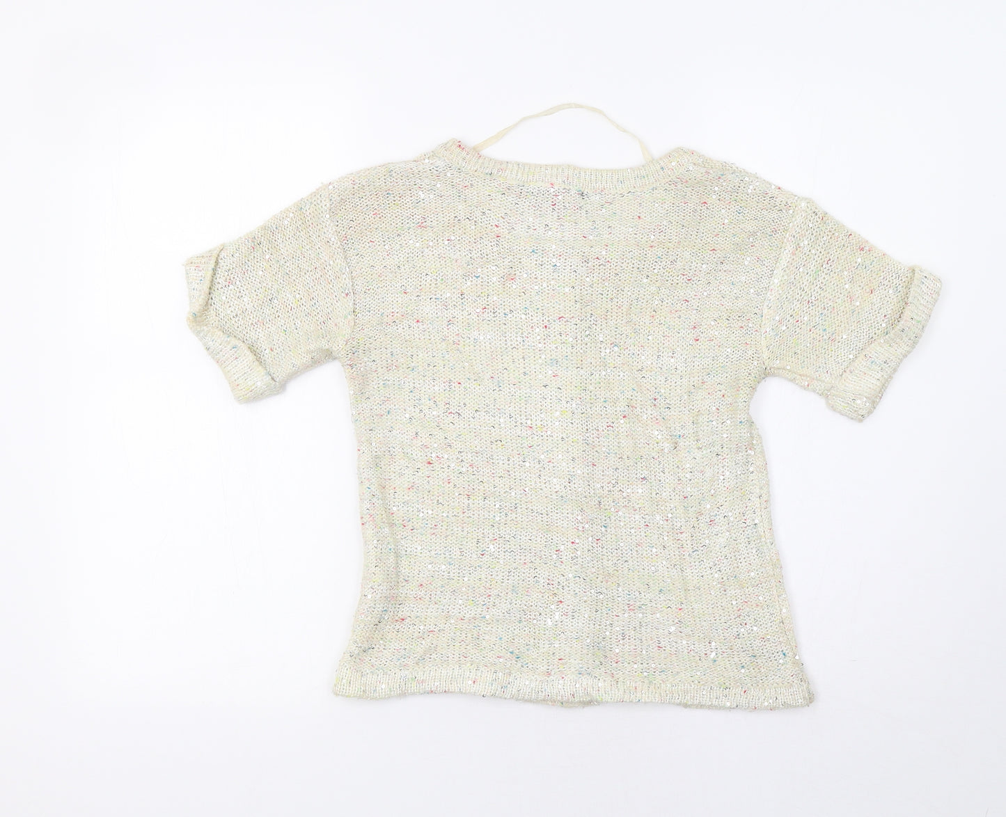 Primark Womens Beige   Pullover Jumper Size 6  - Sequinned