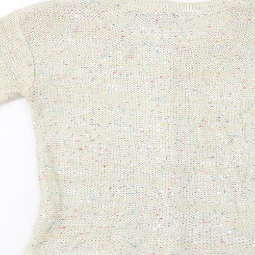 Primark Womens Beige   Pullover Jumper Size 6  - Sequinned