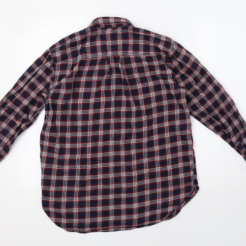 H&M Womens Red Check  Basic Button-Up Size 8