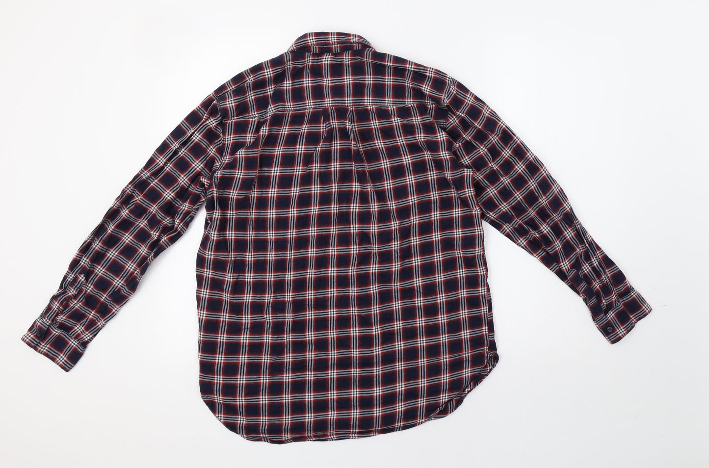 H&M Womens Red Check  Basic Button-Up Size 8