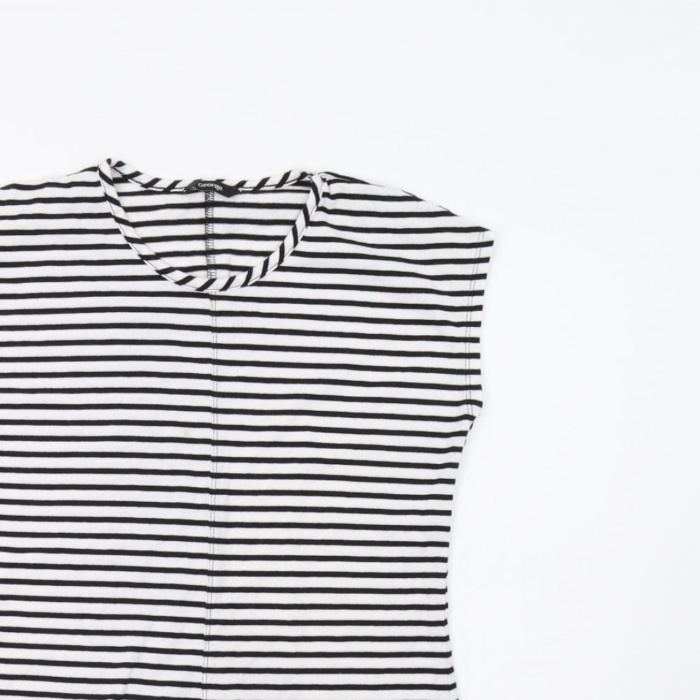 George Girls White Striped  Tunic Blouse Size 11-12 Years