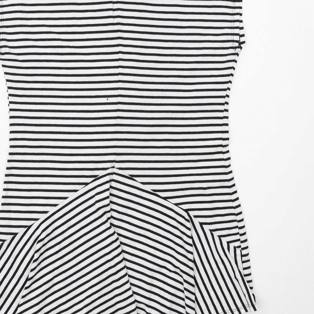 George Girls White Striped  Tunic Blouse Size 11-12 Years