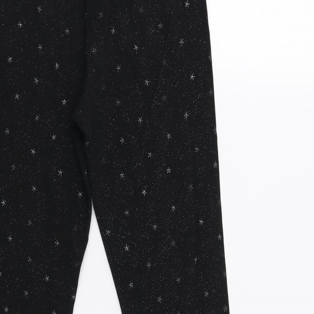 George Girls Black   Jegging Trousers Size 12-13 Years - Star Print