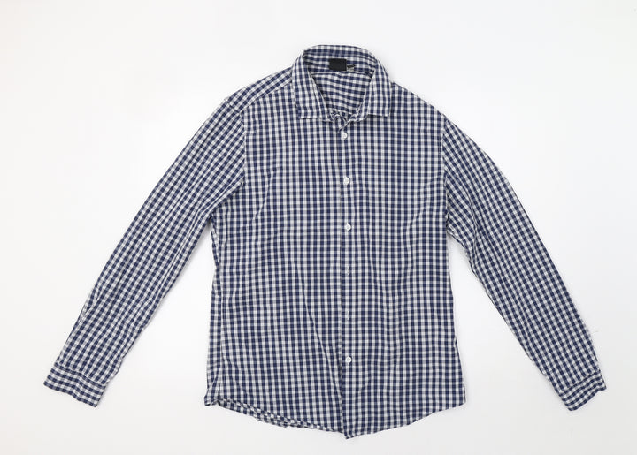 ASOS Mens Blue Check Button-Up Size L