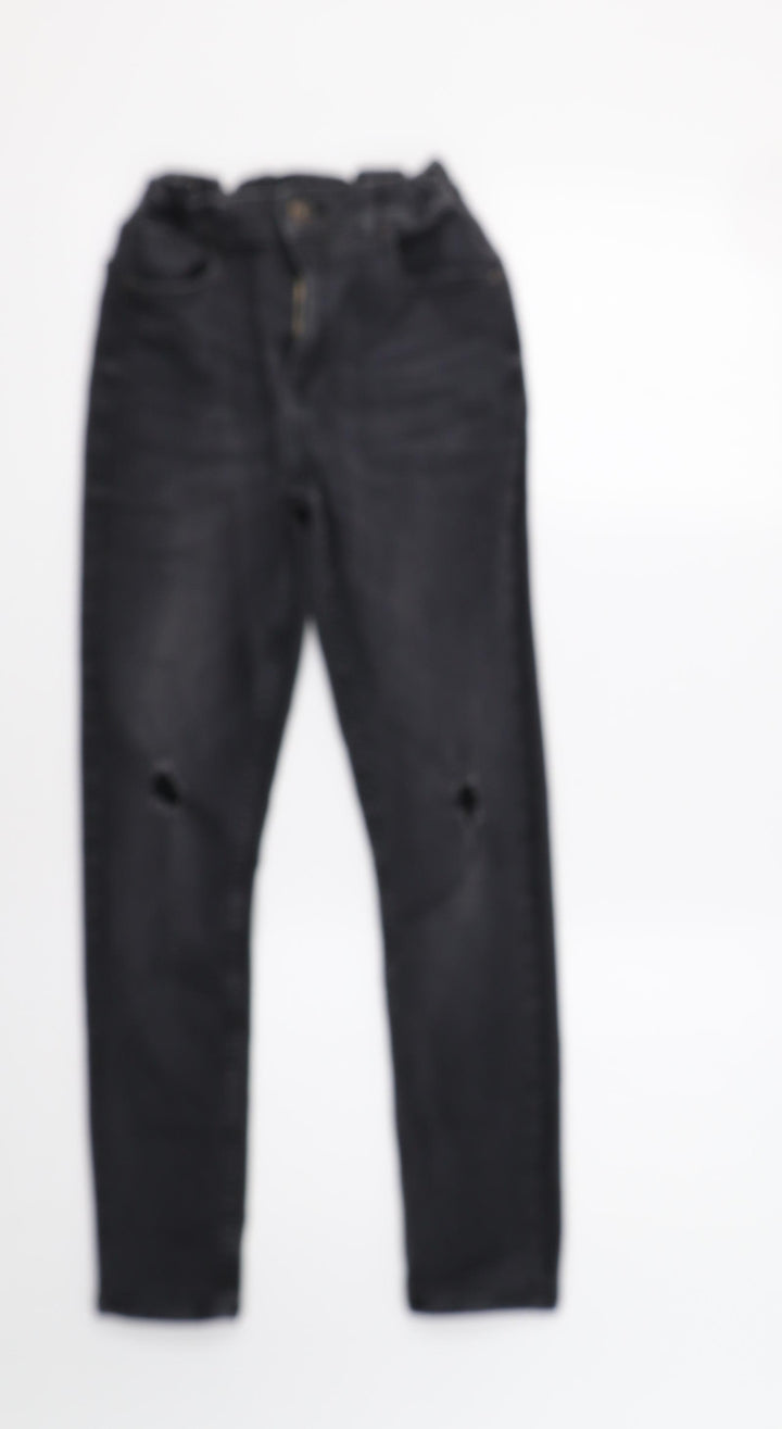 River Island Girls Black Denim Skinny Jeans Size 12 Years