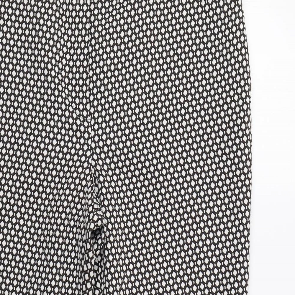 New Look Womens Black Geometric  Trousers  Size 18 L28 in