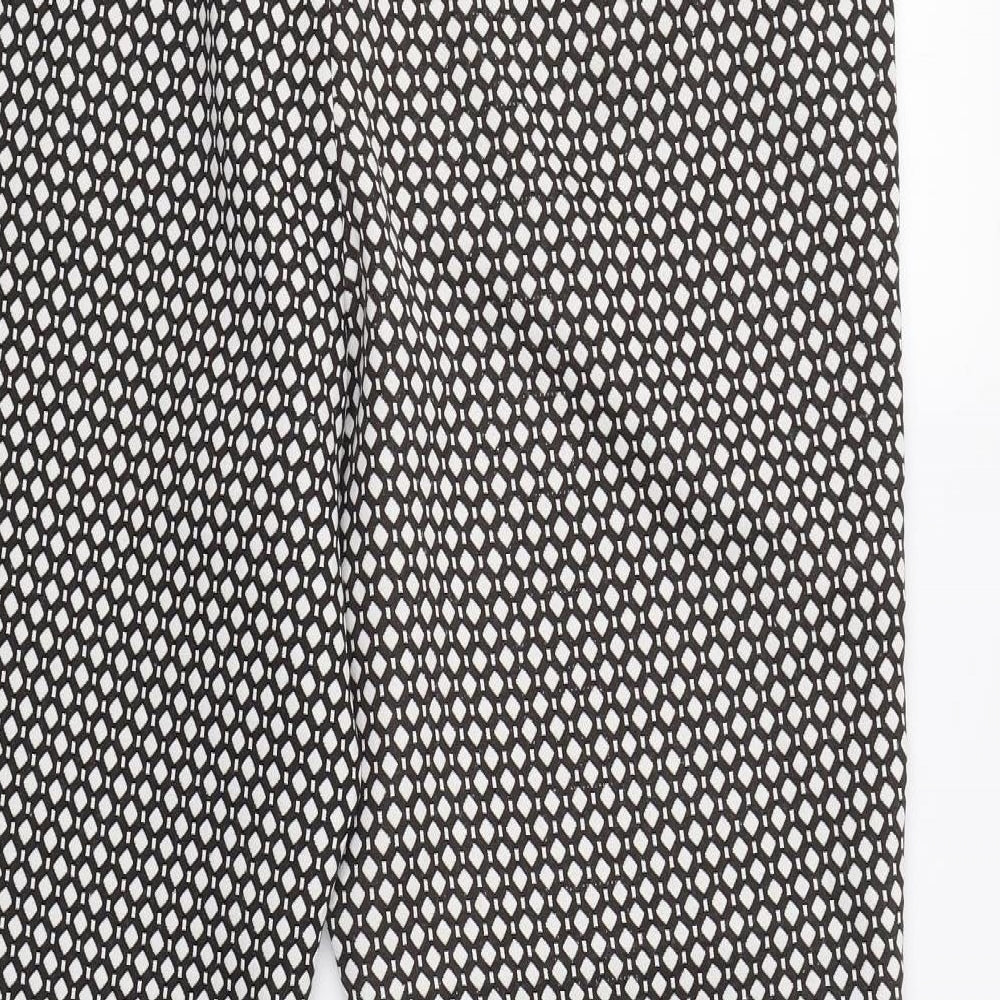 New Look Womens Black Geometric  Trousers  Size 18 L28 in