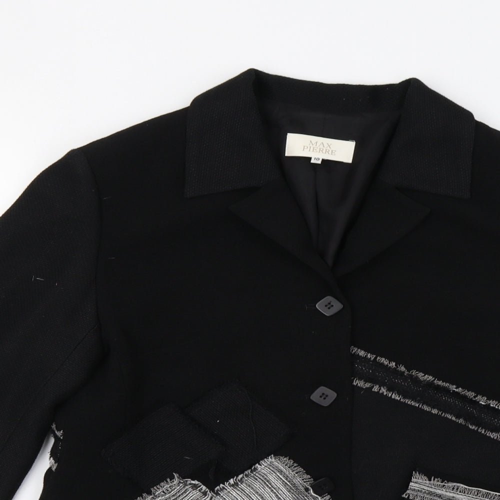 Max Pierre Womens Black   Jacket Blazer Size 10