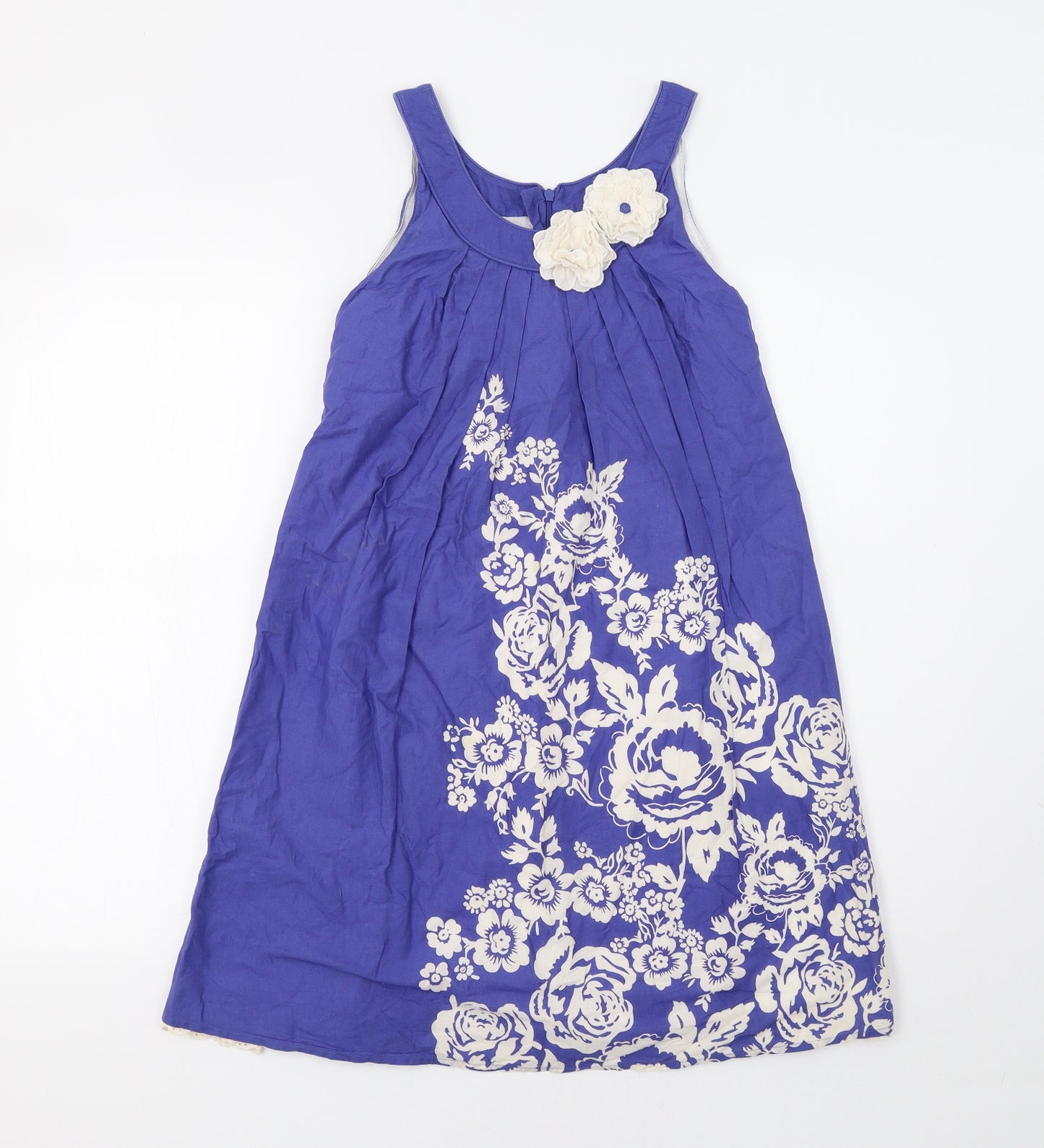 Monsoon Girls Blue Floral  A-Line  Size 11-12 Years