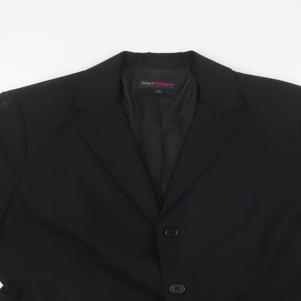 MARI PHILIPPE Womens Black   Jacket Suit Jacket Size 40