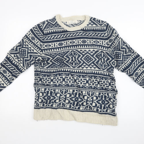 H&M Mens Multicoloured Fair Isle  Pullover Sweatshirt