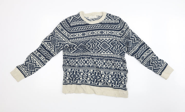 H&M Mens Multicoloured Fair Isle Pullover Sweatshirt