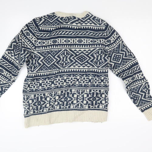 H&M Mens Multicoloured Fair Isle  Pullover Sweatshirt