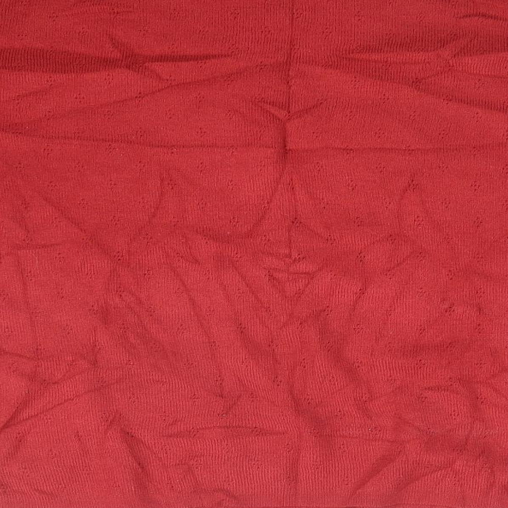 STYLE &CO Womens Red Argyle/Diamond  Basic T-Shirt Size L