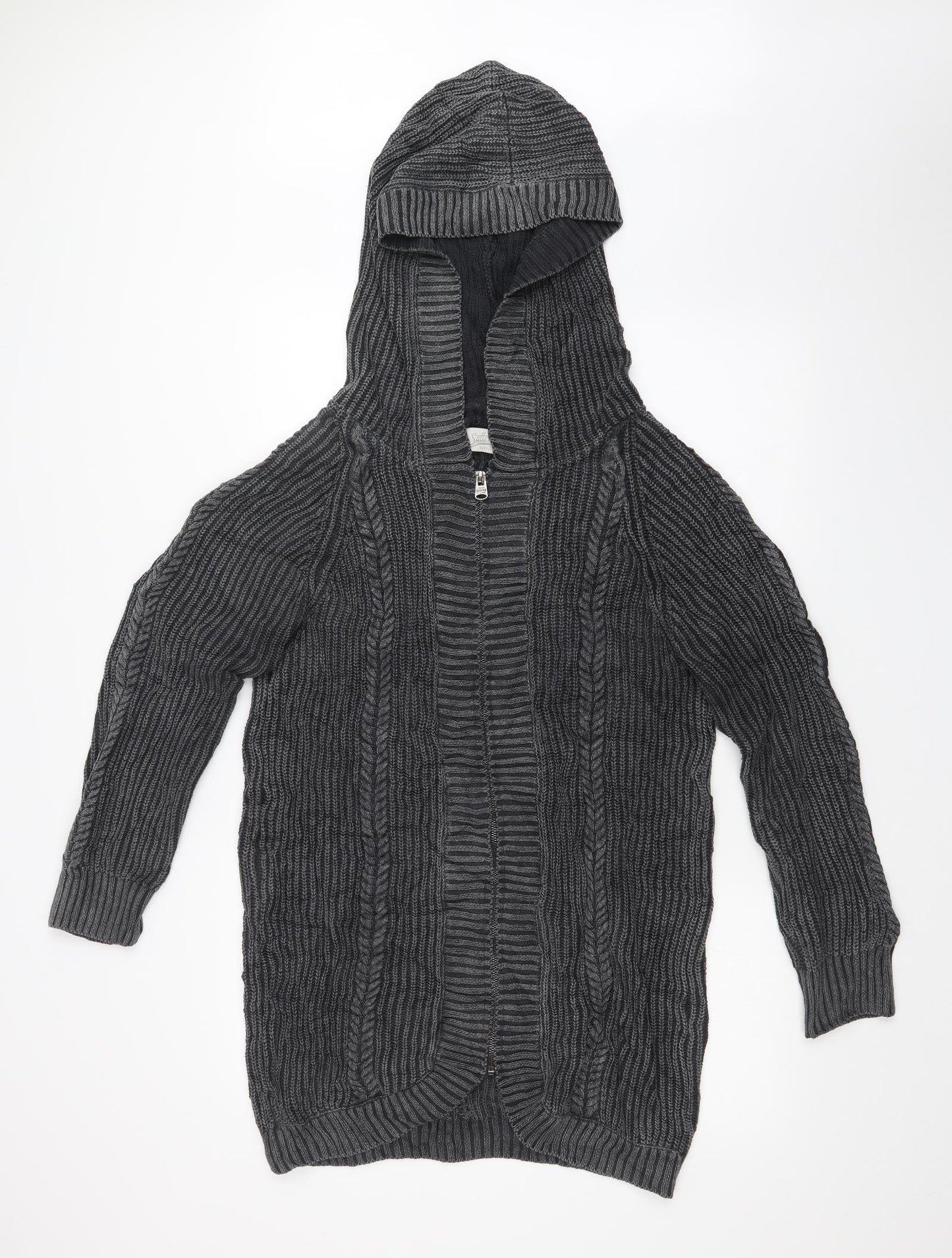 Saltrock Womens Grey Striped  Full Zip Jumper Size 12