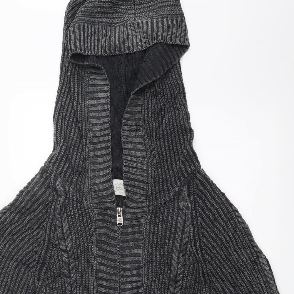 Saltrock Womens Grey Striped  Full Zip Jumper Size 12