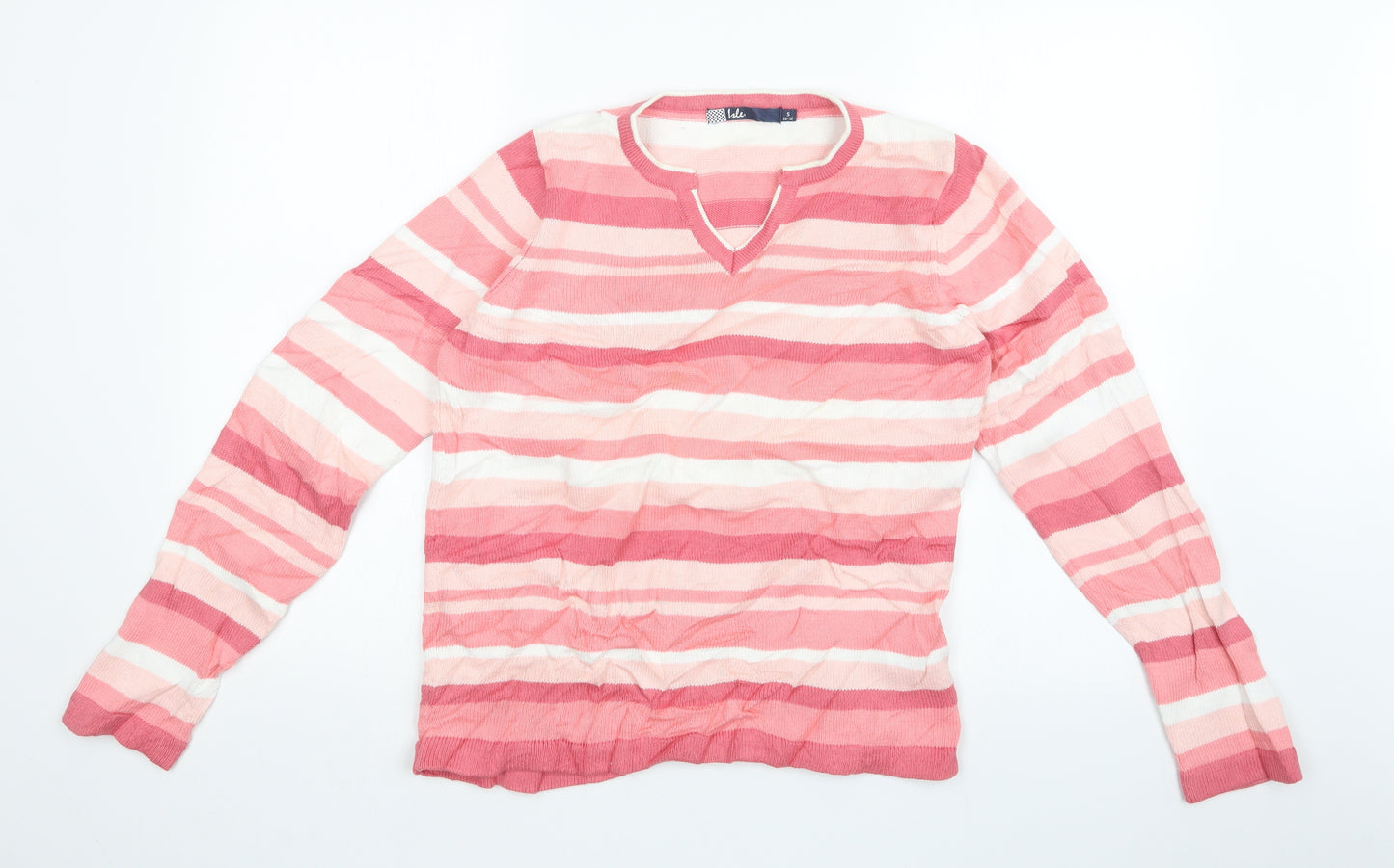 ISLE Womens Pink Striped  Pullover Sweatshirt Size S