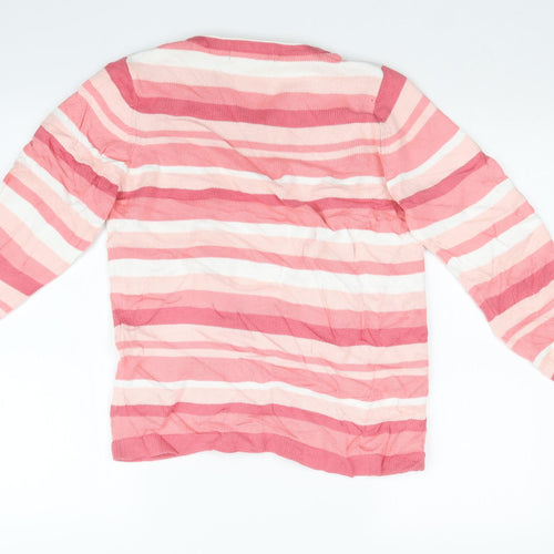 ISLE Womens Pink Striped  Pullover Sweatshirt Size S