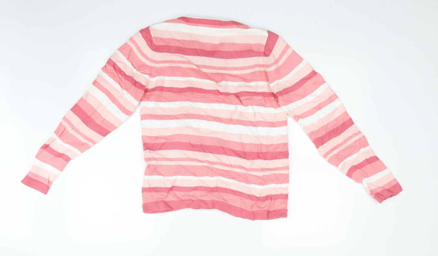 ISLE Womens Pink Striped  Pullover Sweatshirt Size S